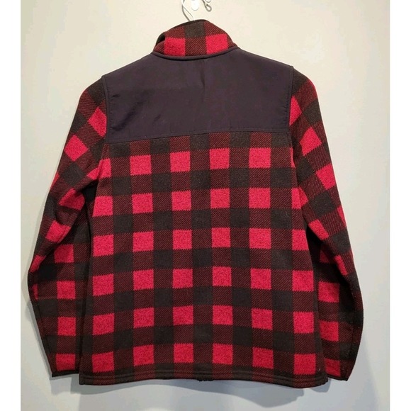 LL Bean Buffalo Plaid Full Zip Fleece Jacket Pockets Womens S - Picture 5 of 7